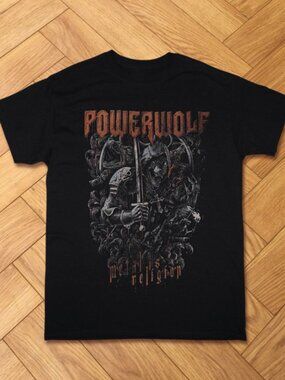 Powerwolf Metal Is Religion Knight Wolf Graphic Tee Dark Aesthetic Shirt